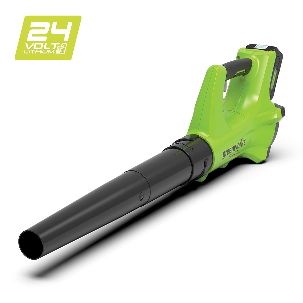Greenworks Pulidora inalámbrica de batería 24V G24BU10 Li-Ion 24V 25cm superficie de pulido 2800 rpm potente motor con micro disparador No incluye batería ni cargador 